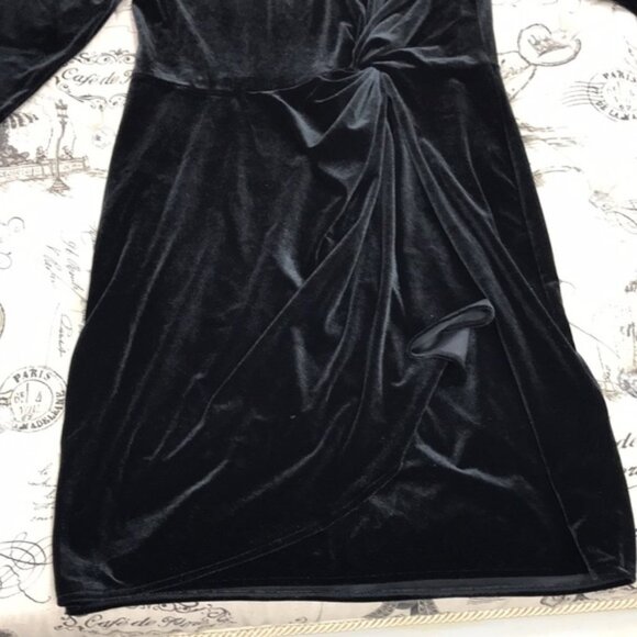 Dkny Faux-Wrap Velvet Dress - Picture 4 of 7